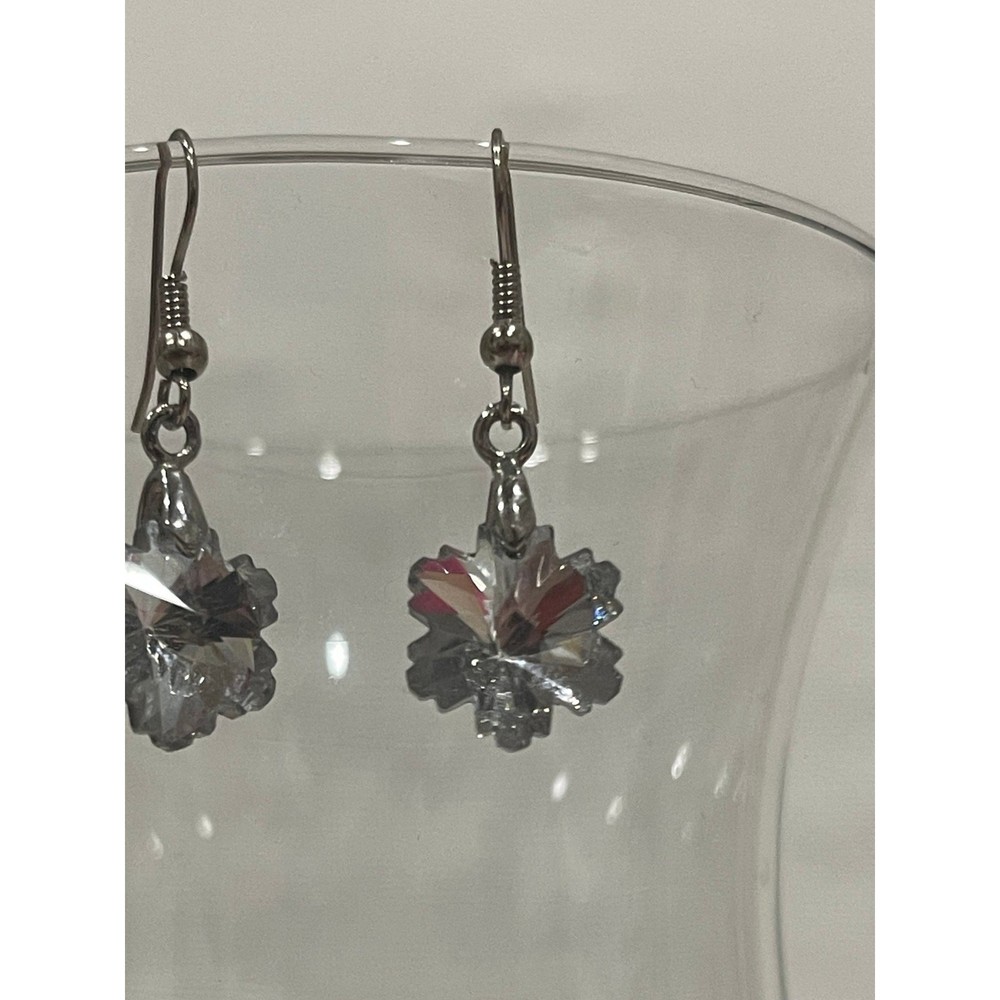 Silver Dangling Snowflakes Style Earrings