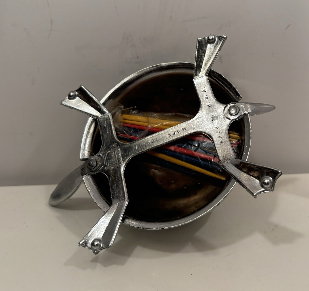 Vtg Irwinware Chrome Mock Turtle MCM Toothpick Holder Figural Serving Piece