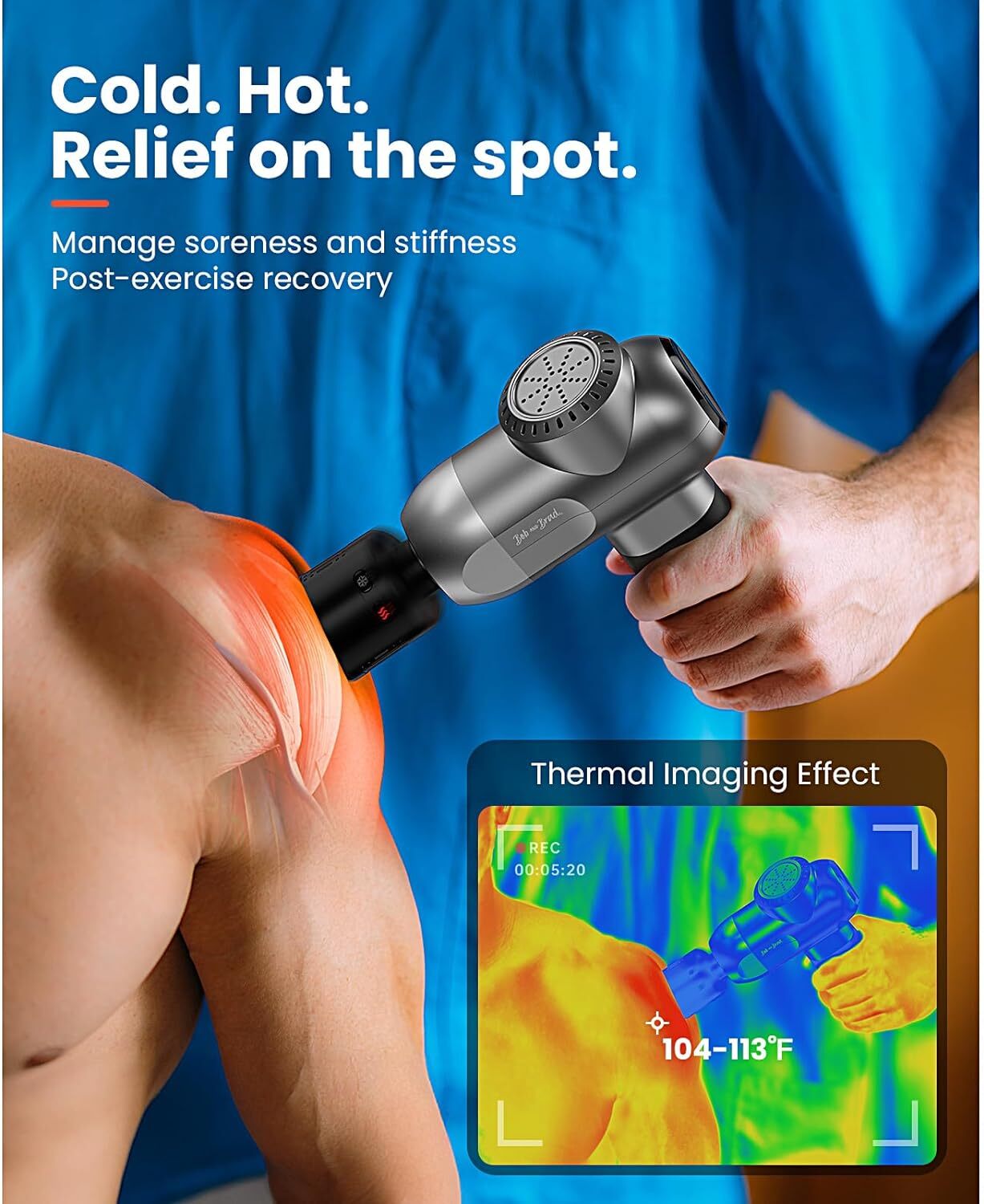 BOB AND BRAD C2 Pro Massage Gun with Heat & Cold Therapy Electric Back Massager