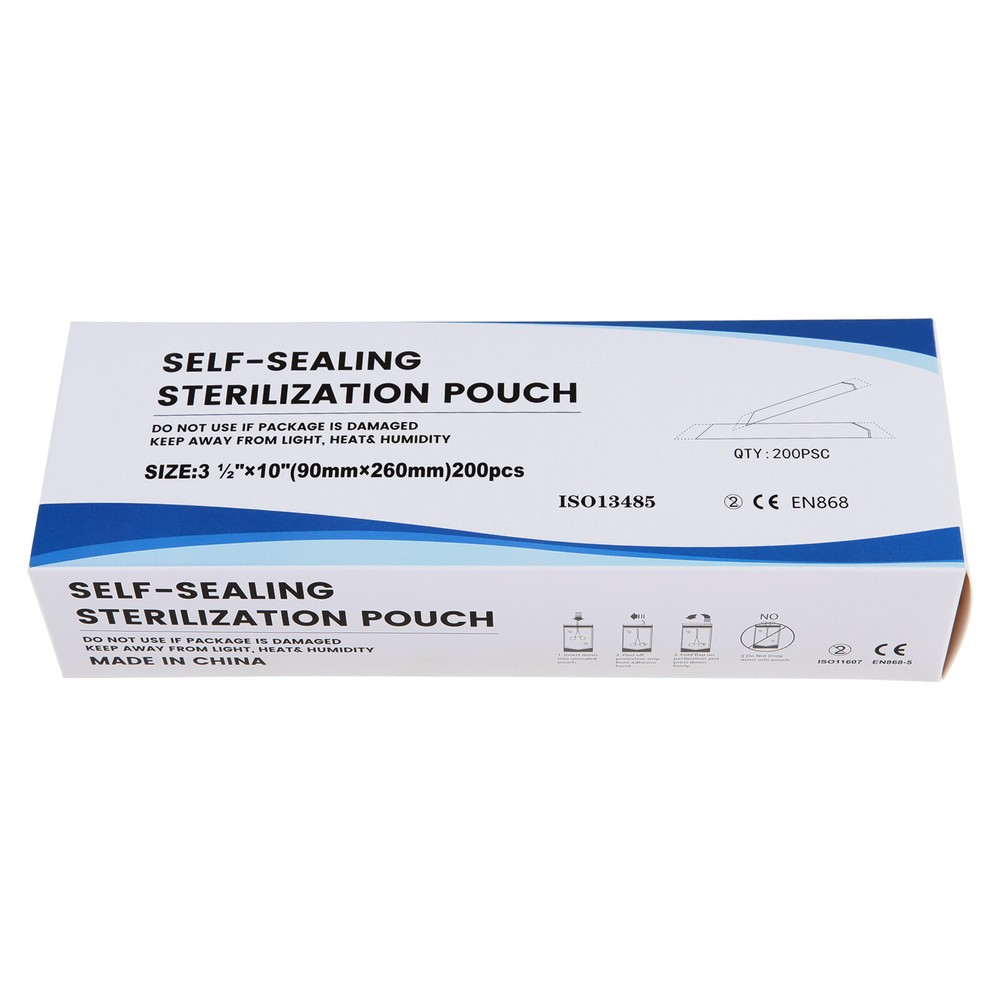 3 1/2" x 10" Self-Sealing Sterilization Pouch 200/Box