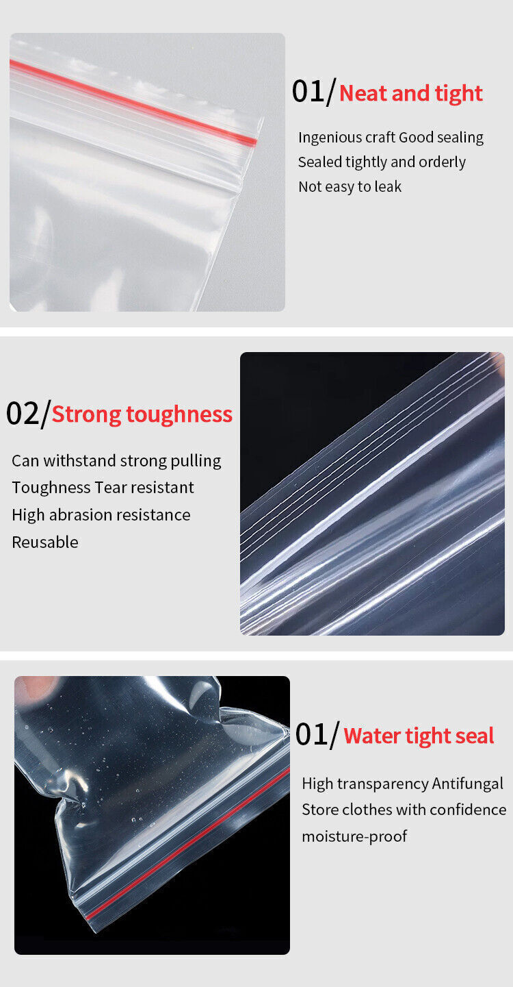 HEAVY DUTY 4 Mil Clear Zip Seal Bags Reclosable Lock Plastic Jewelry 4Mil Bag