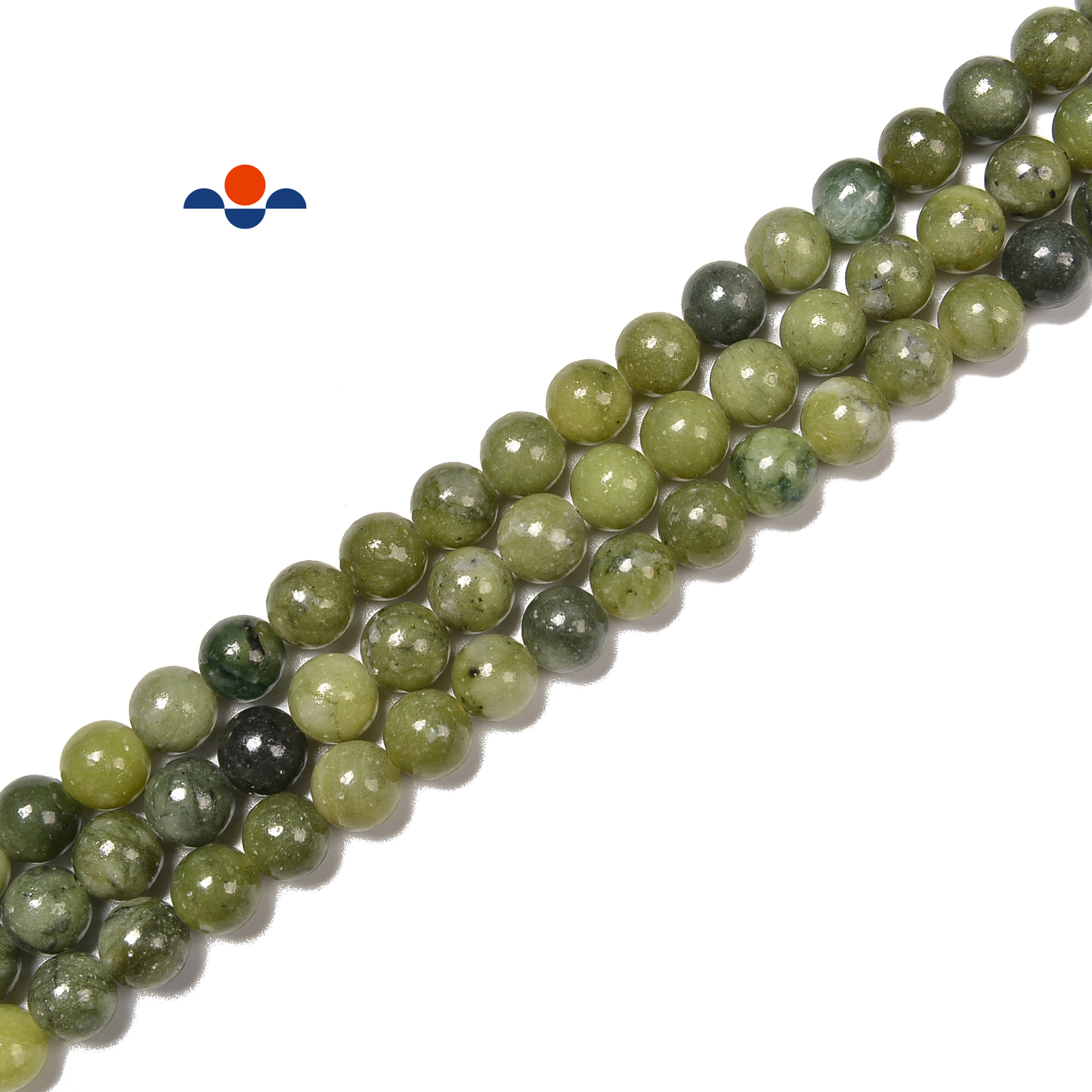 Natural Chinese Green Jade Smooth Round Beads Size 4mm - 12mm 15.5'' Strand