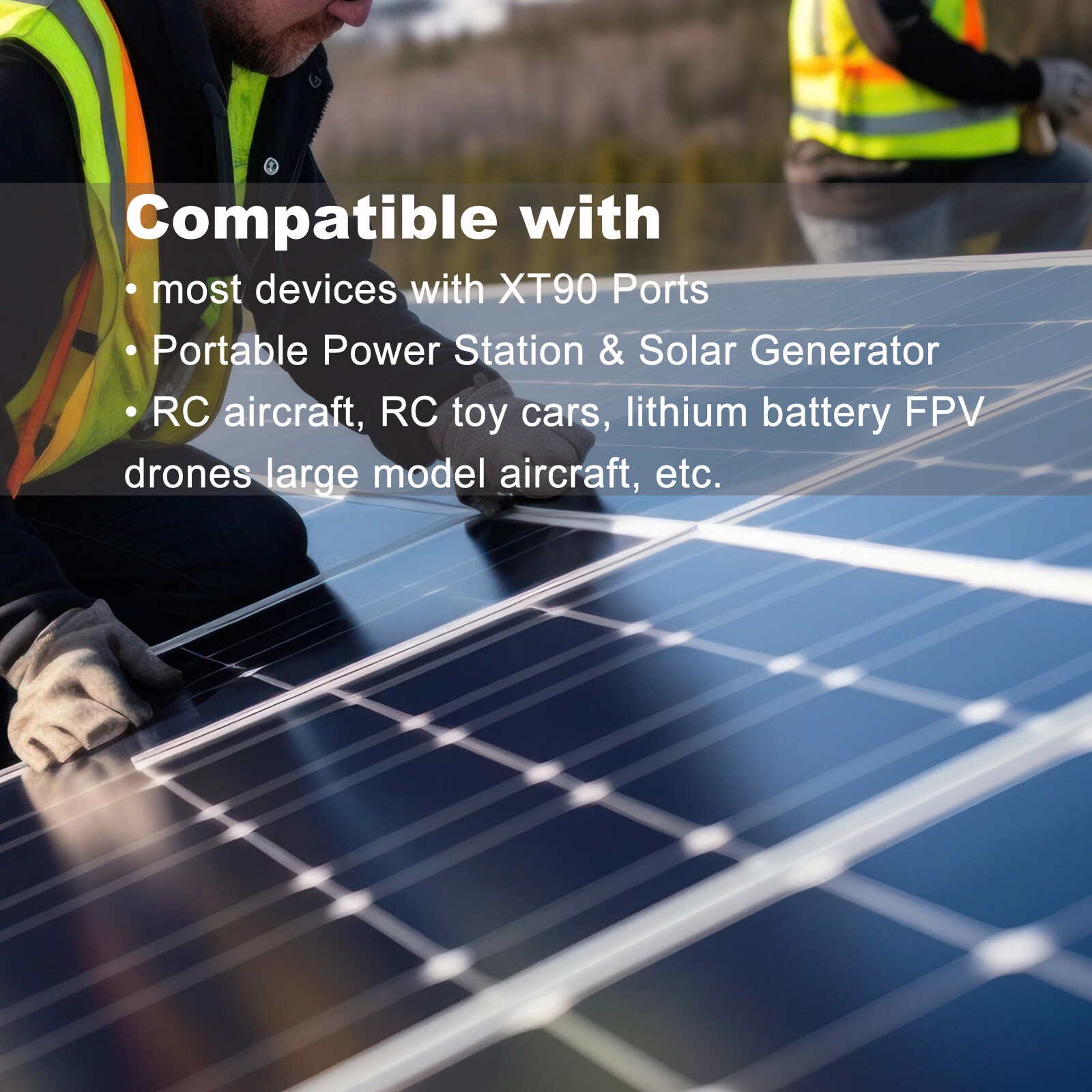 10 AWG XT90 Female to Solar Connector Cable for RC Lipo Battery Solar Generator