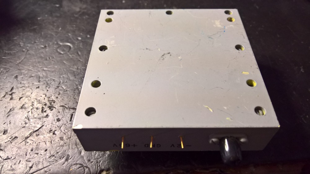 Mystery RF device (amplifier, mixer?) -12, +60V, TTL input, three RF SMA connect