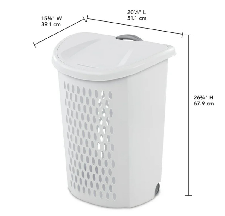 Sterilite Ultra™ Wheeled Hamper, Plastic Laundry Hamper with Handle