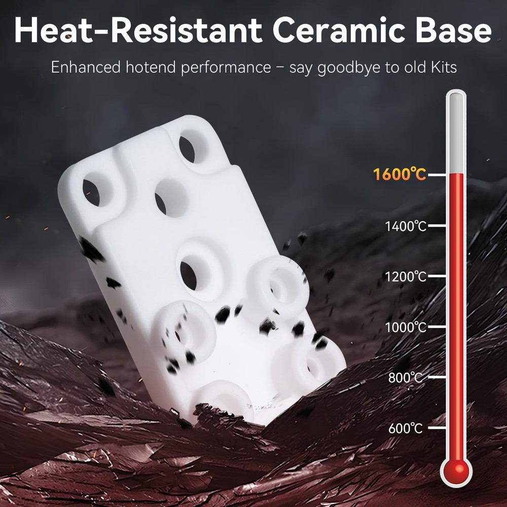 Upgraded Ceramic Zirconia Hotend Heating Assembly Kit Compatible with Bambu...