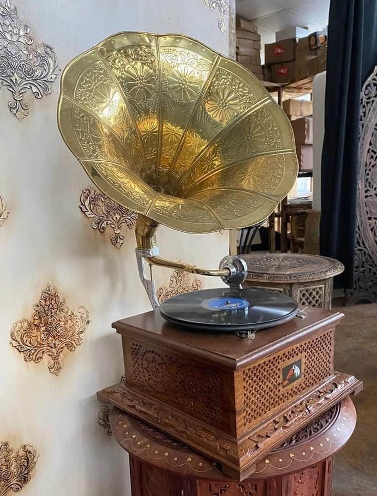 HMV Fully Functional Vintage Gramophone Working Phonograph win-up Record Player