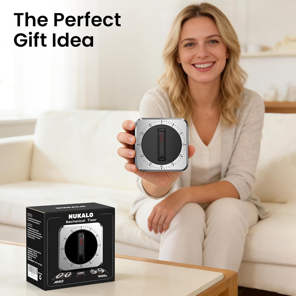 Mechanical Kitchen Timer with Magnet: Wind up Cooking Timer Clock with Loud Alar