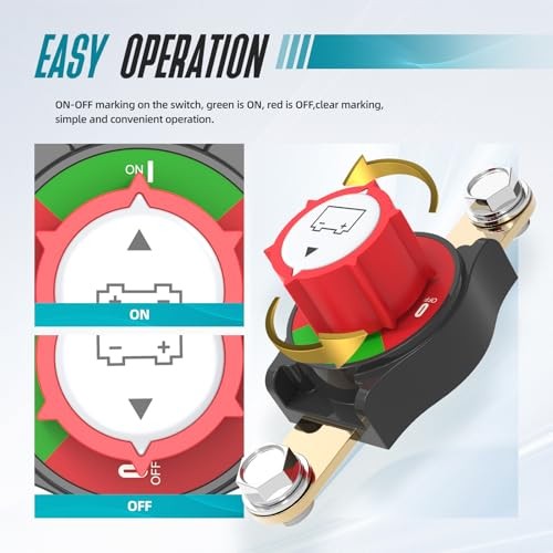 Battery Disconnect Switch, Battery Disconnect Switch On/Off 275A 12V Side Post