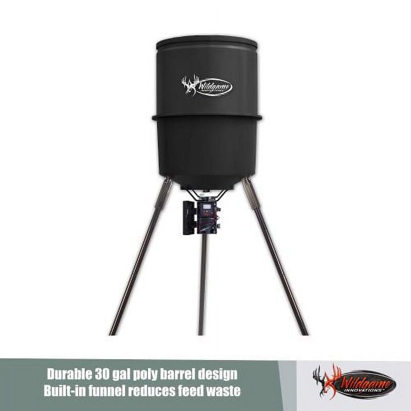 Automatic Wildlife Feeder 30 Gallon Quick Set Timer Varmint Guard LED Light New