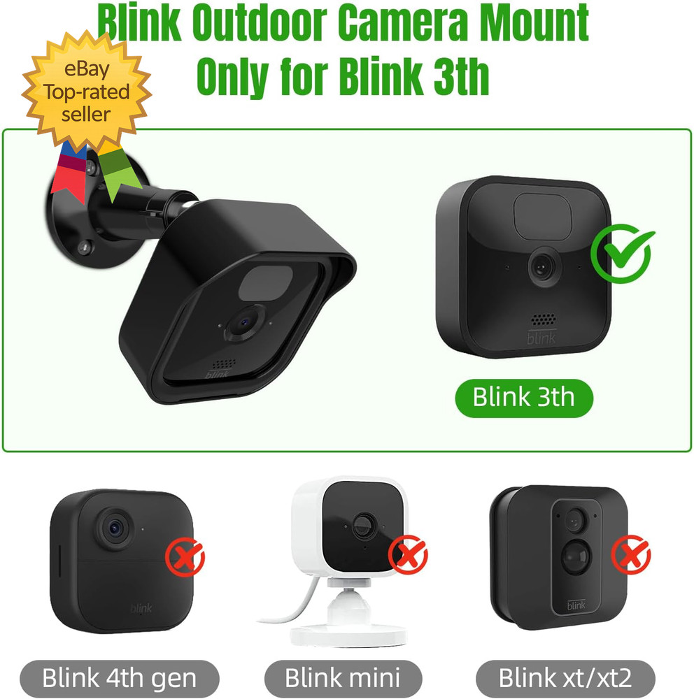 Blink Wall Mount Adjustable 360 Degree Weatherproof Camera Mount for Security
