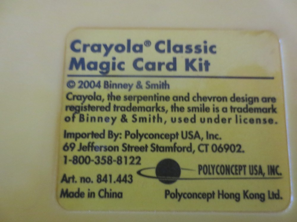 Crayola Classic Magic Card Kit + Storage box 2004 NWOT