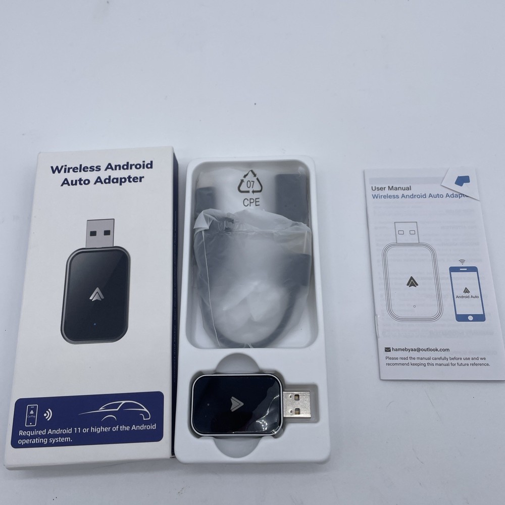 Android Auto Wireless Adapter for Cars, Easy Setup, Plug & Play Android 11 Or Up