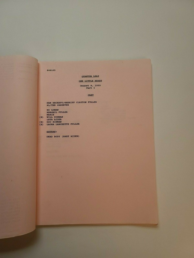 QUANTUM LEAP / Deborah Pratt 1992 TV Script, "Trilogy: Part 1 - August 8, 1955"
