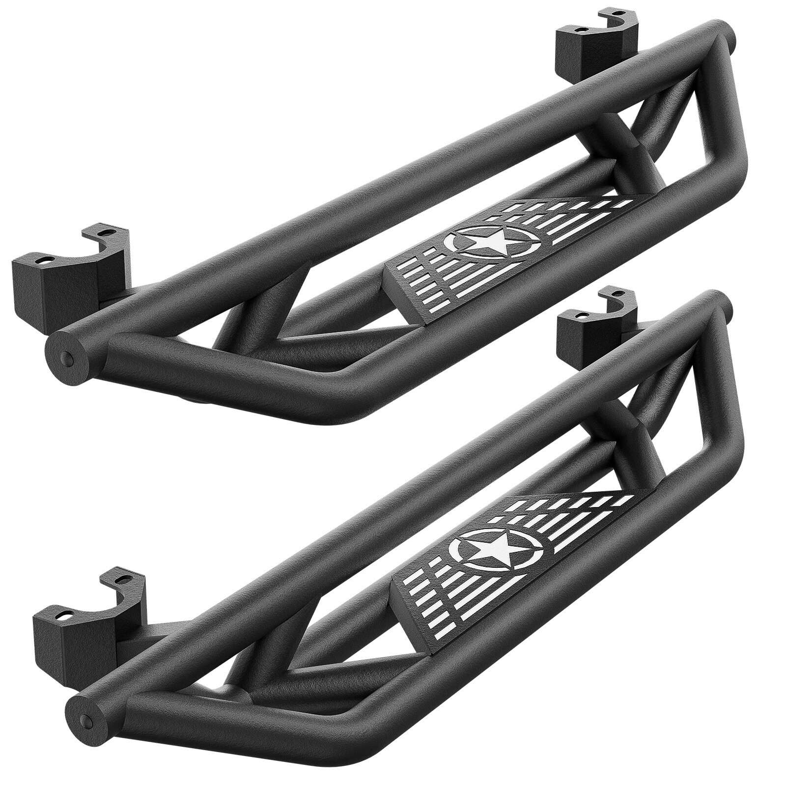 Running Boards For 2007-2018 Jeep Wrangler JK 2Doors Side Steps Nerf Bars Plates