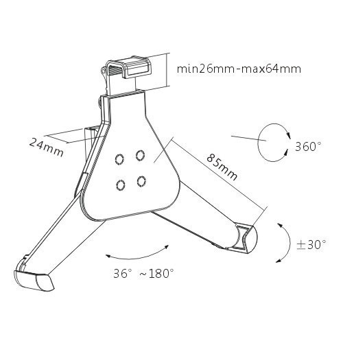 UNIVERSAL DETACHABLE TABLET WALL MOUNT BRACKET FOR iPad MINI GALAXY SIZES 7-8.5"