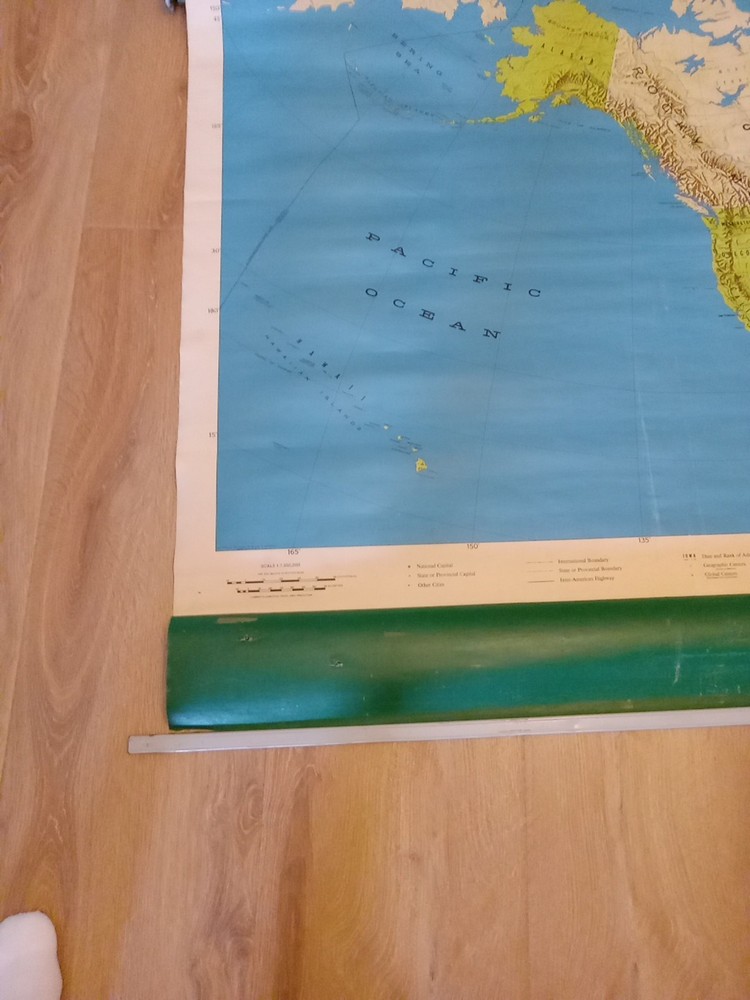 Vintage Pull Down School House Map