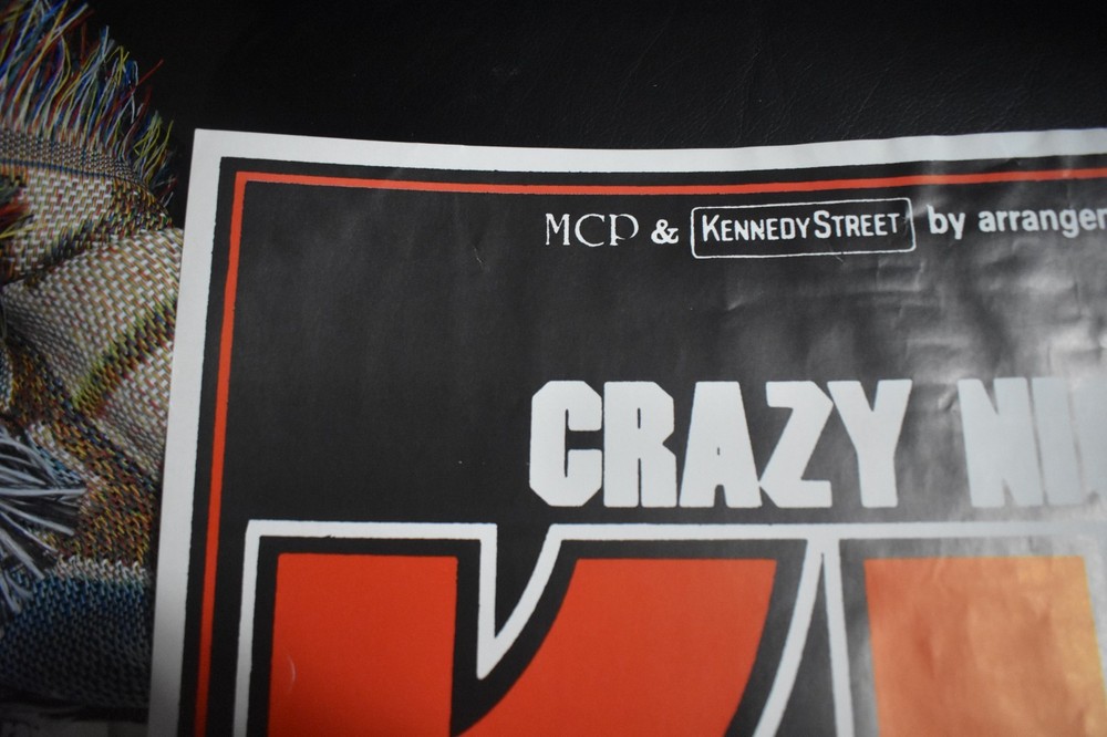 KISS Crazy Nights tour poster signed by entire band. ERIC CARR Stanley Simmons