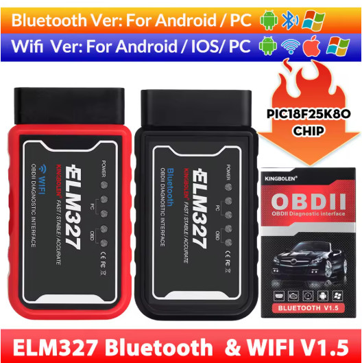 ELM327 V1.5 PIC18F25K80 Chip Wifi/Bluetooth OBD2 Code Reader V1.5 WIFI ELM327 O