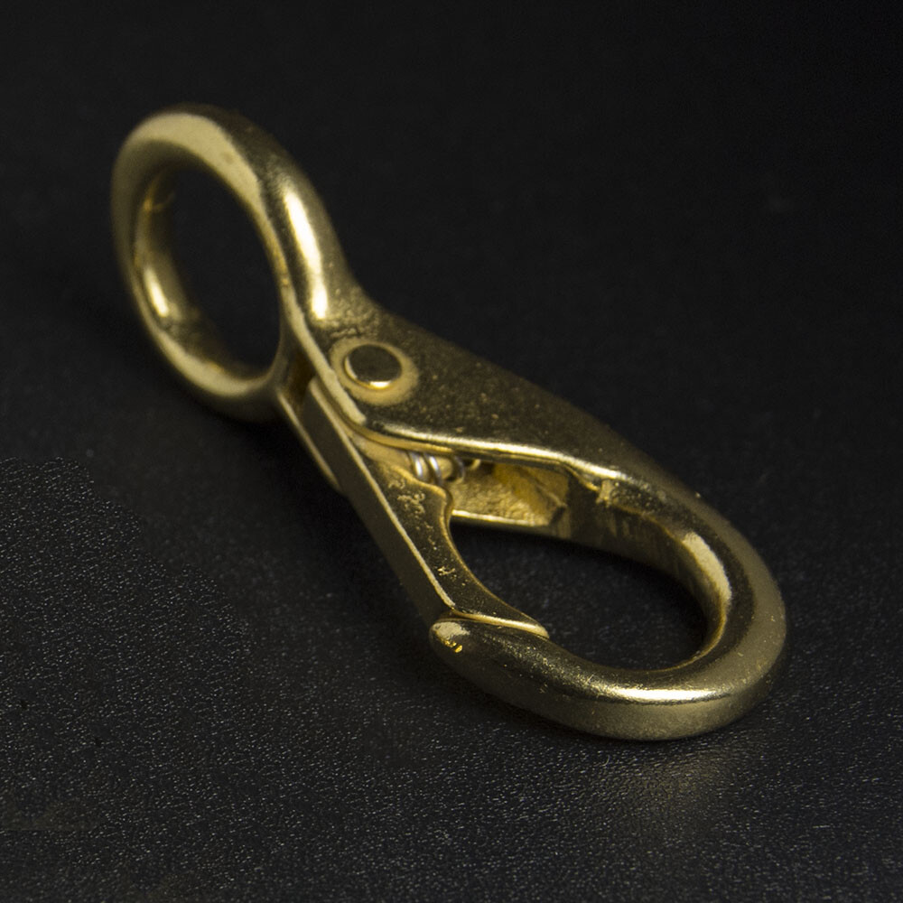 Solid Brass Marine Clasp Spring Snap Carabiner Hook Clip 10mm Eye