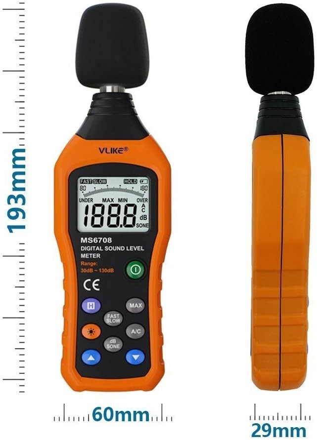 Compact LCD Decibel Meter with Backlight - Perfect for Noise Control 30-130 dB