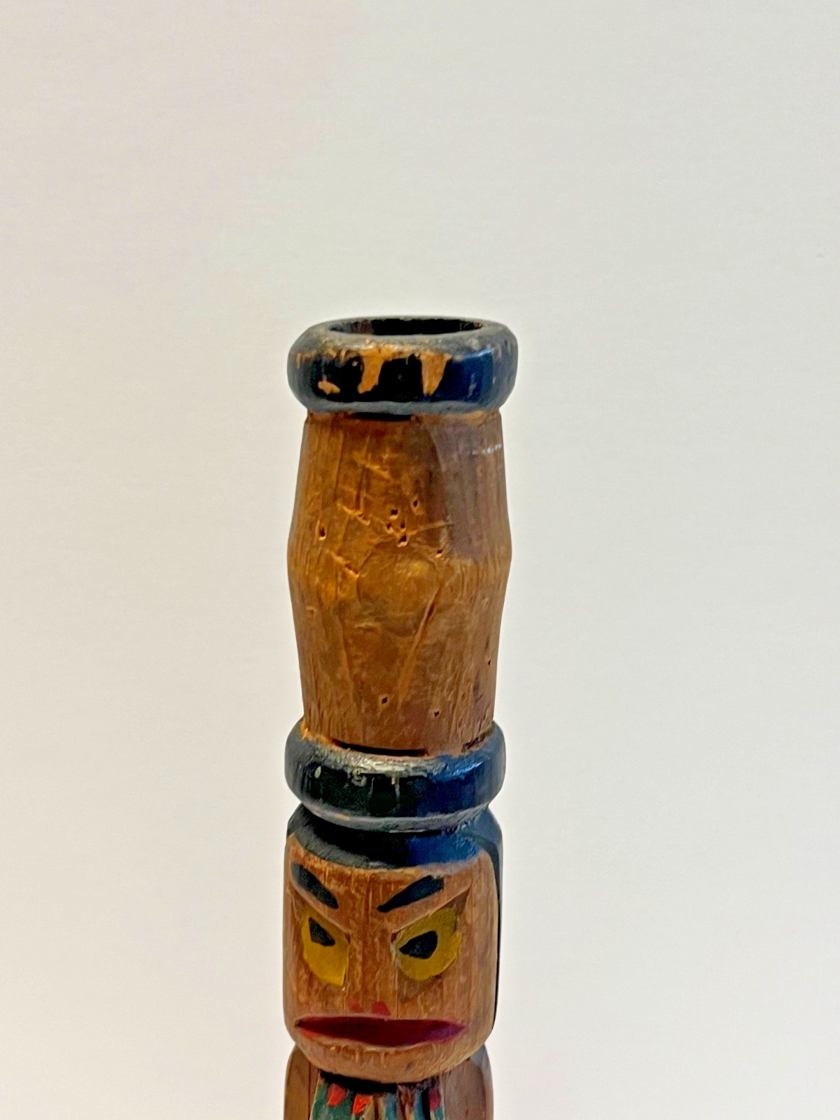 Fine Old Northwest Coast Salish or Nu-Chah-Nulth Indian Totem Candlestick; 1890s