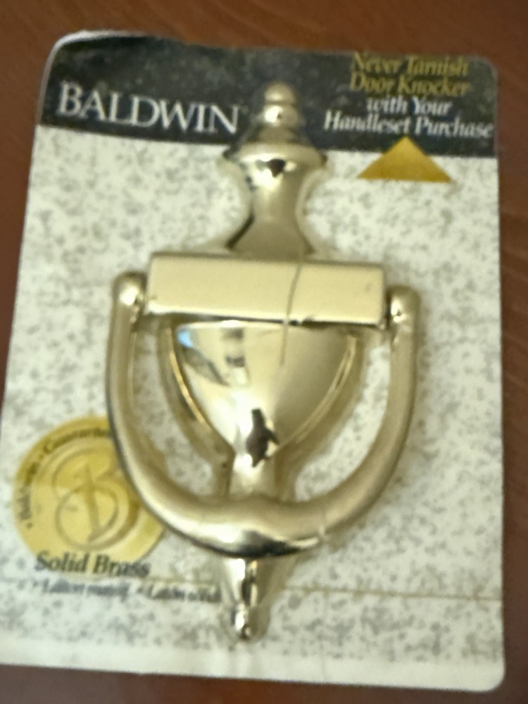 Baldwin Solid Brass Never Tarnish Door Knocker New in Package
