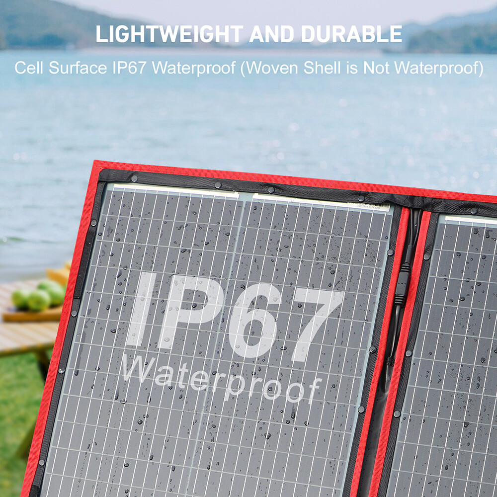 Dokio 300W 12V Foldable Mono Solar Panel Kit with Separate Controller for travel