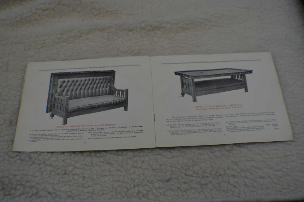 Pool/Billiard/Brunswick/Table/Catalog BBC The Home Magnet Dated 1911