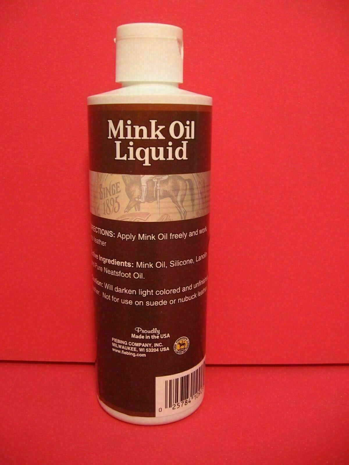 Fiebing's Mink Oil Liquid - 8 Ounces - Leather Waterproofer - Leather Softener