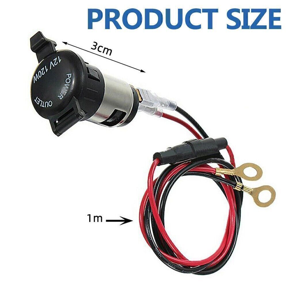 12V Cigarette Socket Lighter Power Outlet Plug Charger Adapter Cable Universal