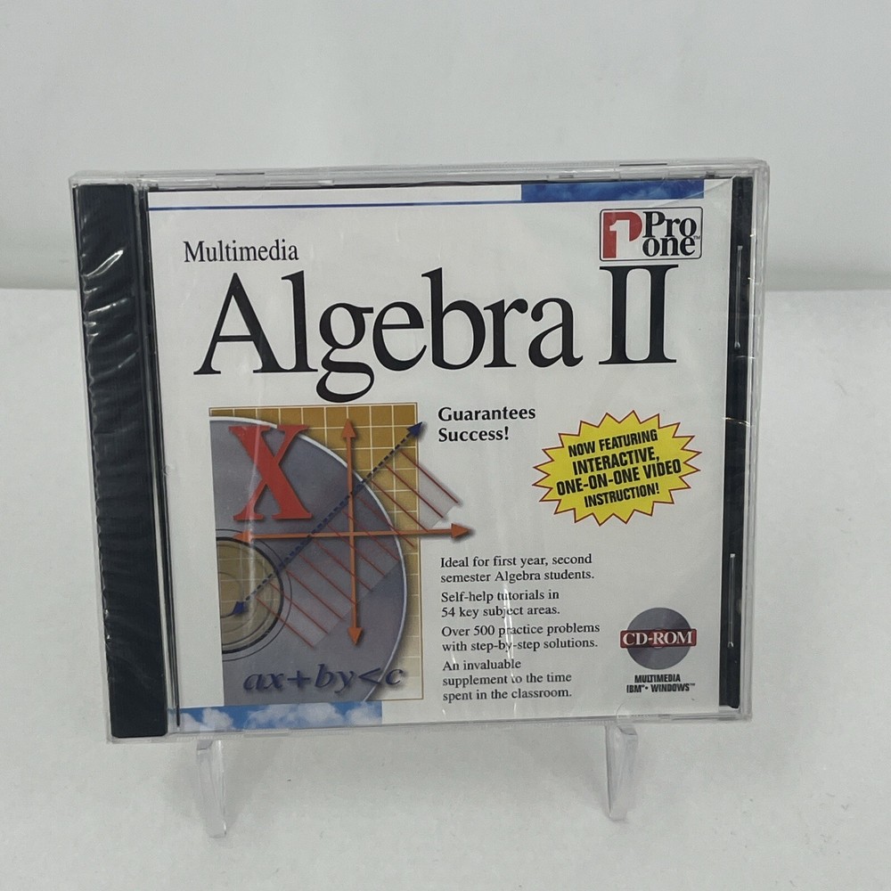 Multimedia Algebra II : New Sealed CD-ROM Pro One Software 1995