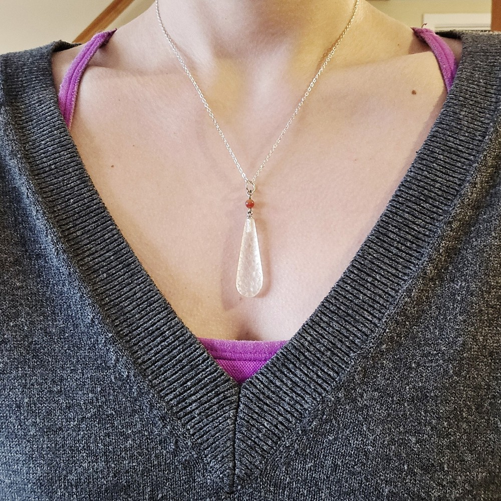 Vintage Transluscent Teardrop Necklace
