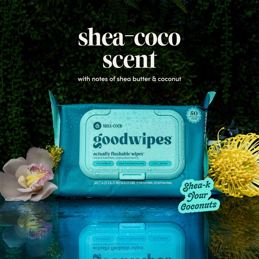 Flushable Butt Wipes - Vitamin E & Aloe - Sewer & Septic Safe - Extra Large A...