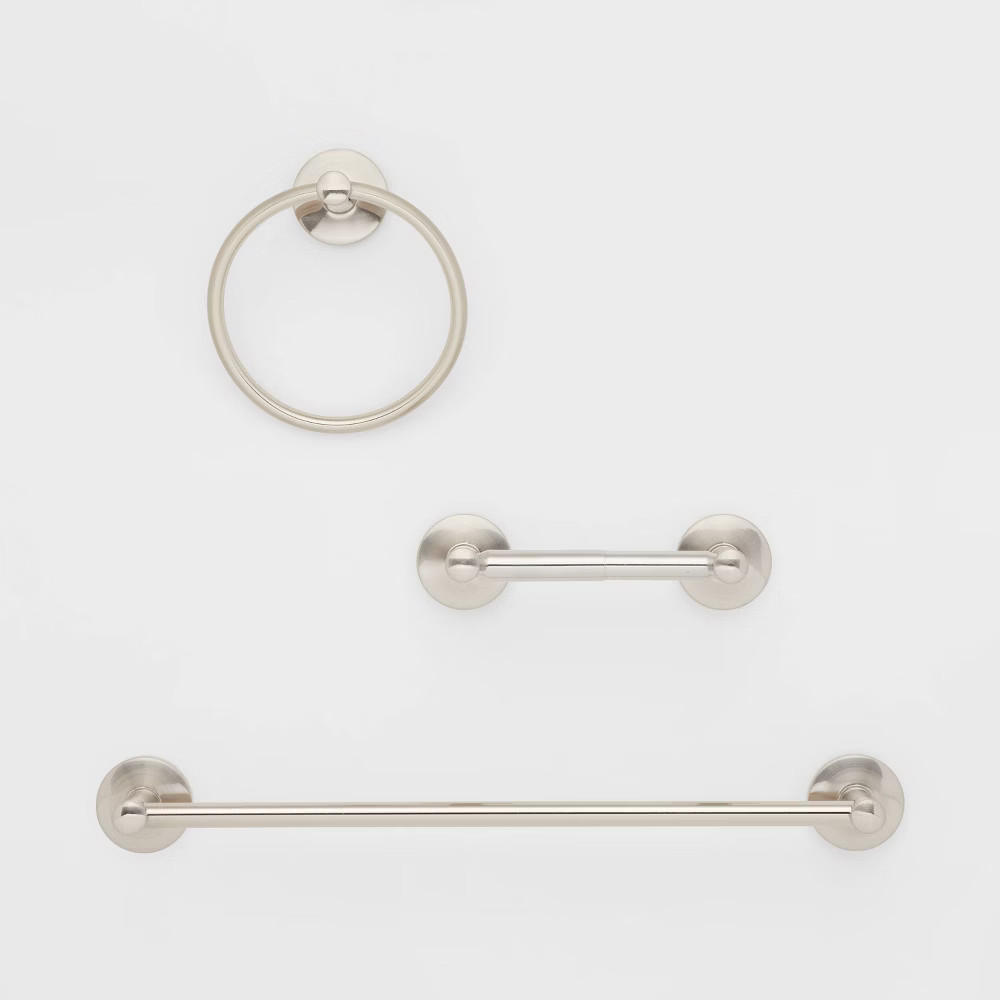 3pc Bath Hardware Set Brushed Nickel - Threshold