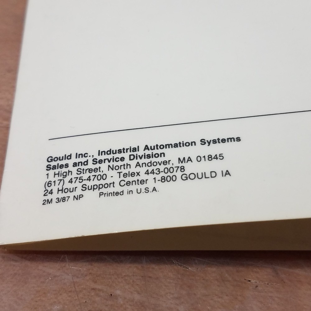 Gould PI-C584-001 Rev. A 584 Programmable Controller, DX Reference Card - USED