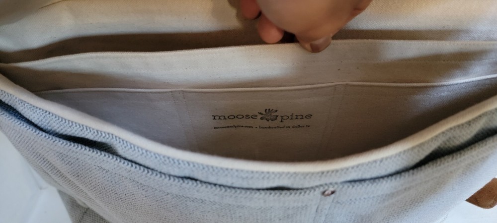 moose + pine Unisex Laptop Messenger Bag Dark Denim EUC