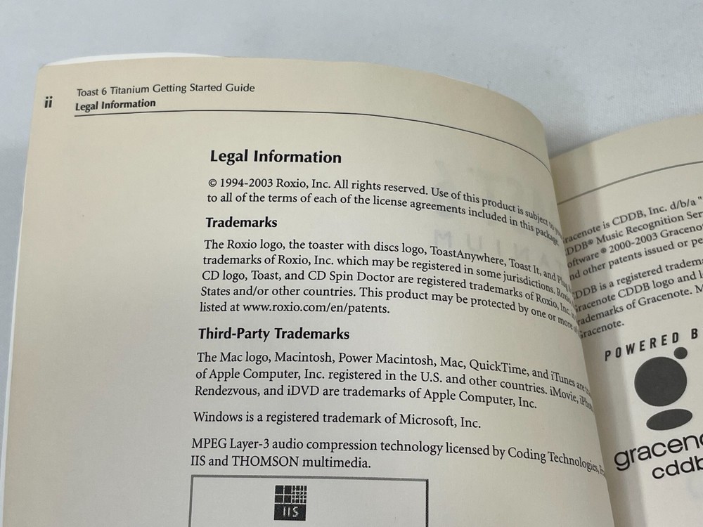 Vintage 2003 Toast 6 Titanium Adaptec CD-ROM Recording Software Mac OS Computer