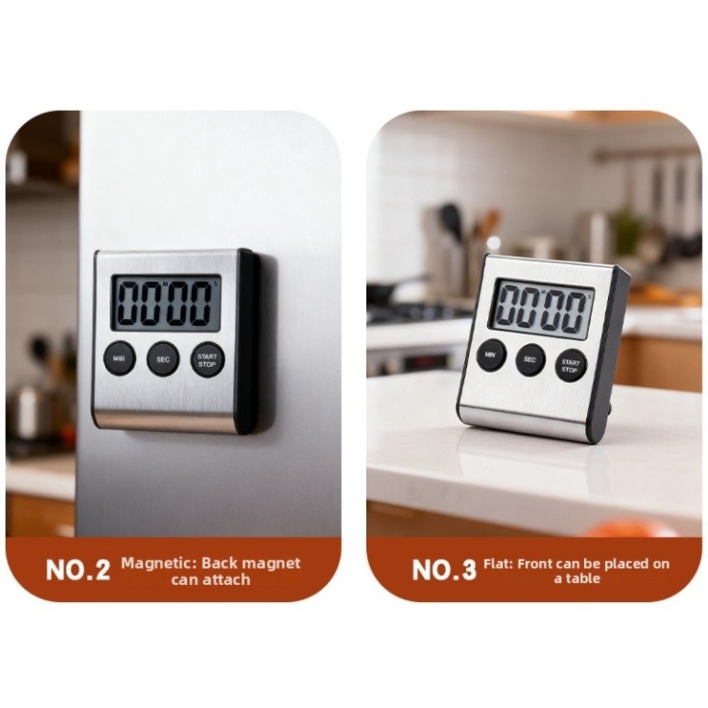 Multifunction For Kitchen Timer with Stopwatch Clock and Alarm Features