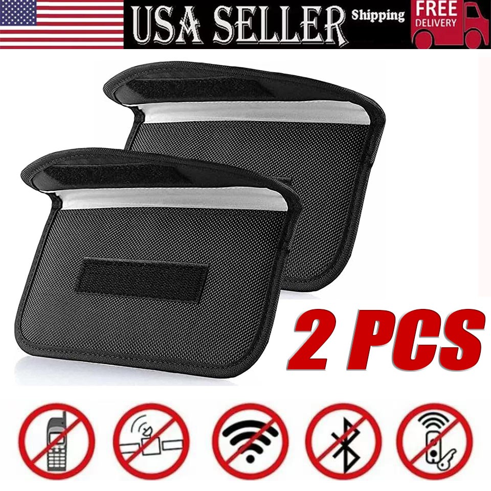 2 Pack Faraday Bag Cell Phone Wallet Blocker Radiation Signal Shielding Case