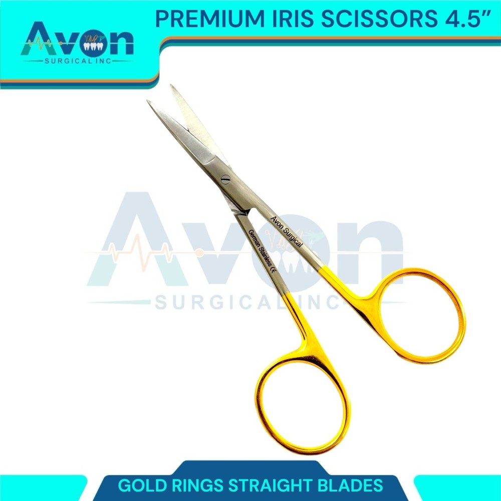 Premium Iris Scissors 4.5" w/ STR Sharp Points - Veterinary, Dental - Stainless