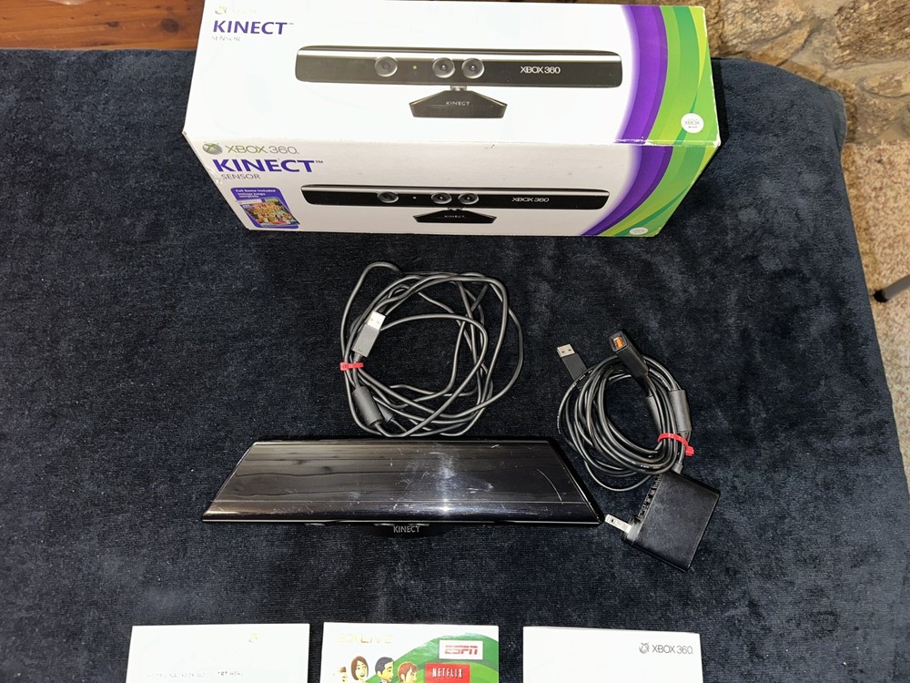 Microsoft Xbox 360 Kinect Sensor Bar Motion Camera Tested Working with 2 Games