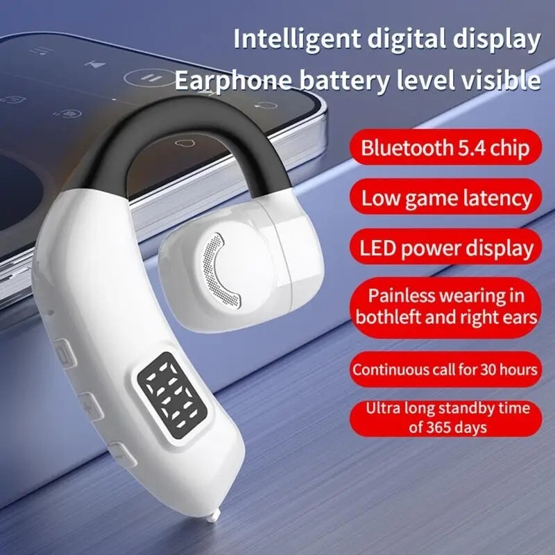 Bluetooth 5.3 Wireless Earpiece Headset Driving Trucker Earbuds Noise Cancelling