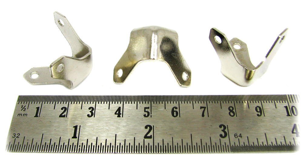 8pc. Small Nickel Trunk/Box Corners - a Great Accent for Your Project!