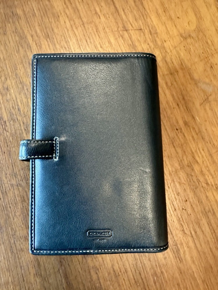 Vintage Coach Black Leather Day Planner