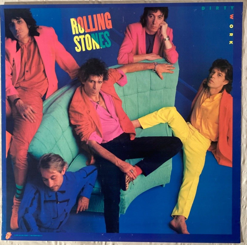 Rolling Stones 1986 Promo Poster Dirty Work