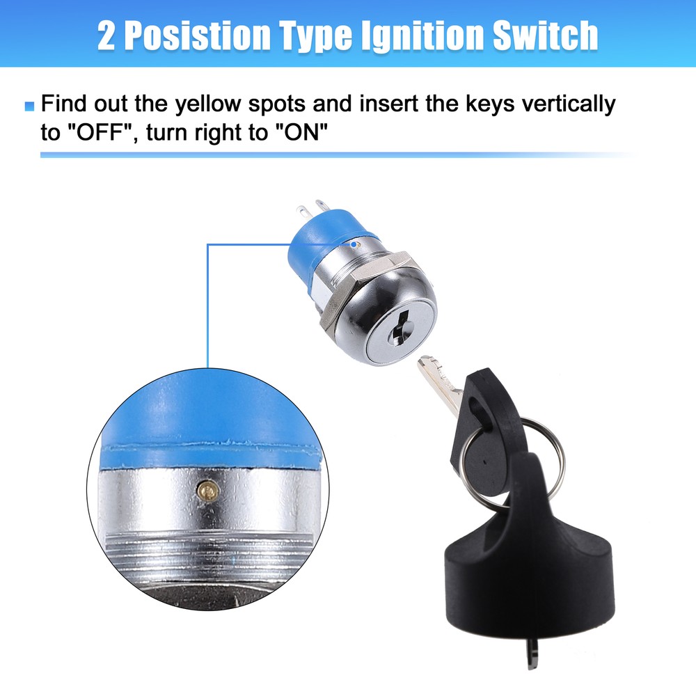 Ignition Starter on Off Switch Lock Keys 4 Wheels Power Chairs Universal - 1 pcs