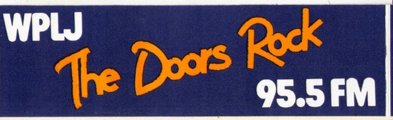1970S/80S *WPLJ 95.5* THE DOORS ROCKS BUMPER STICKER NEW CONDITION M