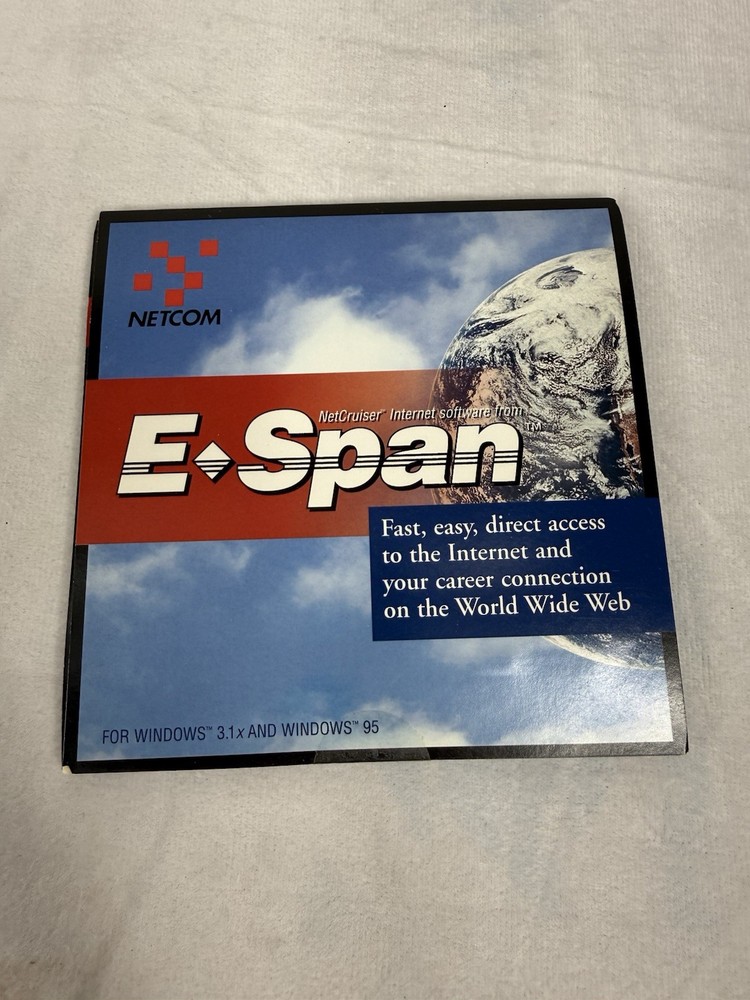 Netcom E-Span Internet Kit Windows 95 3.1 Dial Up Vintage CD