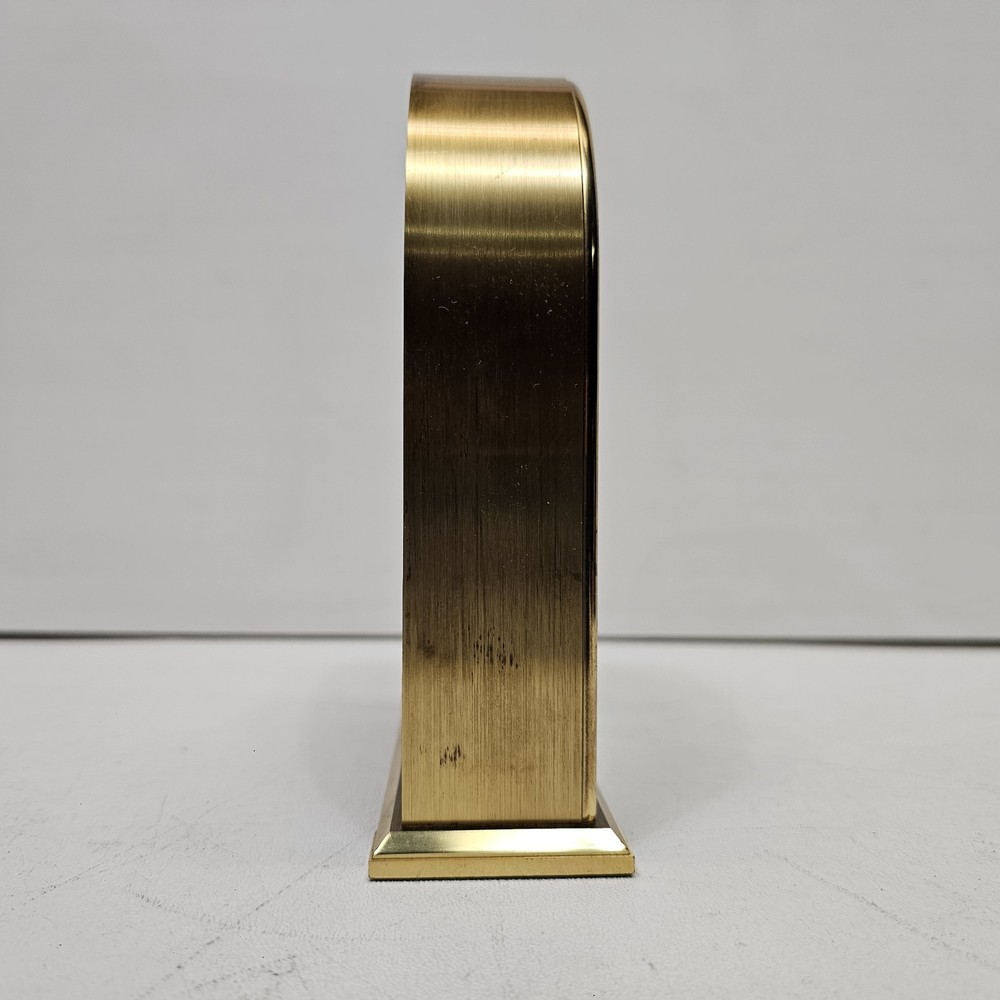 Hechinger Quartz (W. Germany) mantel clock 6" brass, floating effect. Working!